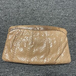 Vintage Morris & Moskowitz Snake Skin Tan Clutch